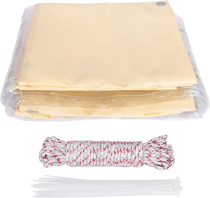 Clear Vinyl Curtains for Patio Enclosure, 23oz Heavy Duty Waterproof Anti-UV and Tear-Resistant Tarpaulin with Grommets, Weatherproof Panels for Porch, Pergola, Gazebo, Balcony, Outdoor