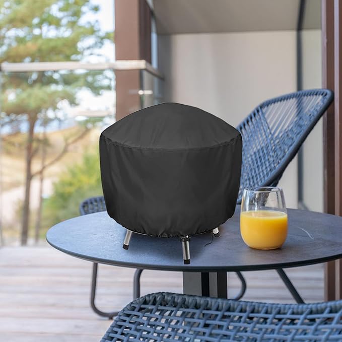 Grill Cover for Cuisinart CCG190RB Portable Charcoal Waterproof Griddle Cover for Weber Smokey Joe 14 Inch Grill - 16" D×15" H, Black