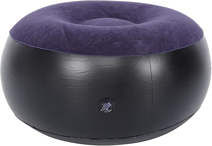 ANGGREK Inflatable Ottoman,Blow Up,Portable Outdoor Camping Chair Inflatable Flocking Stool Footrest for Home Office Travel