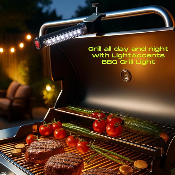 BBQ Grill Light Designed for Blackstone Griddle & Weber Grill - Smoker Grilling Accessories, Perfect Gifts for Men, LED Light bar Dad Birthday Gift - Mens Birthday Gift Ideas Work Light