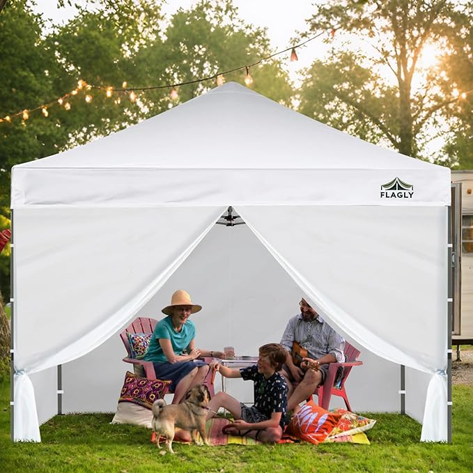 10x10 Pop Up Canopy Sidewall - 1 PC 300D Waterproof Attachable Tent Wall, Privacy Shade for Outdoor Events, Vendor Booths (Tent Not Included, with Door)