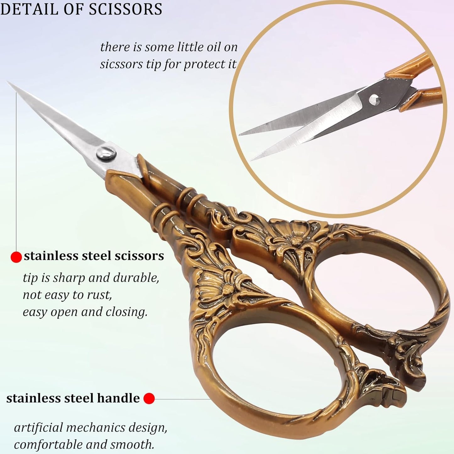 BIHRTC 4.5Inch Small Sewing Scissors Nail Clipper with Cover Tassel Stainless Steel Shears Dressmaker Precision Scissor Mini DIY Tool for Craft Needlepoint Sewing Artwork Housework