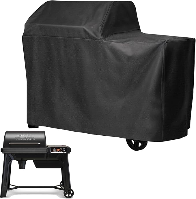 Grill Cover Compatible with Traeger Smoker Grill, Black Waterproof BBQ Cover for Traeger Woodridge TFB86MLH
