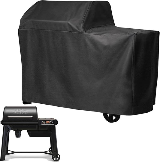 Grill Cover Compatible with Traeger Smoker Grill, Black Waterproof BBQ Cover for Traeger Woodridge TFB86MLH