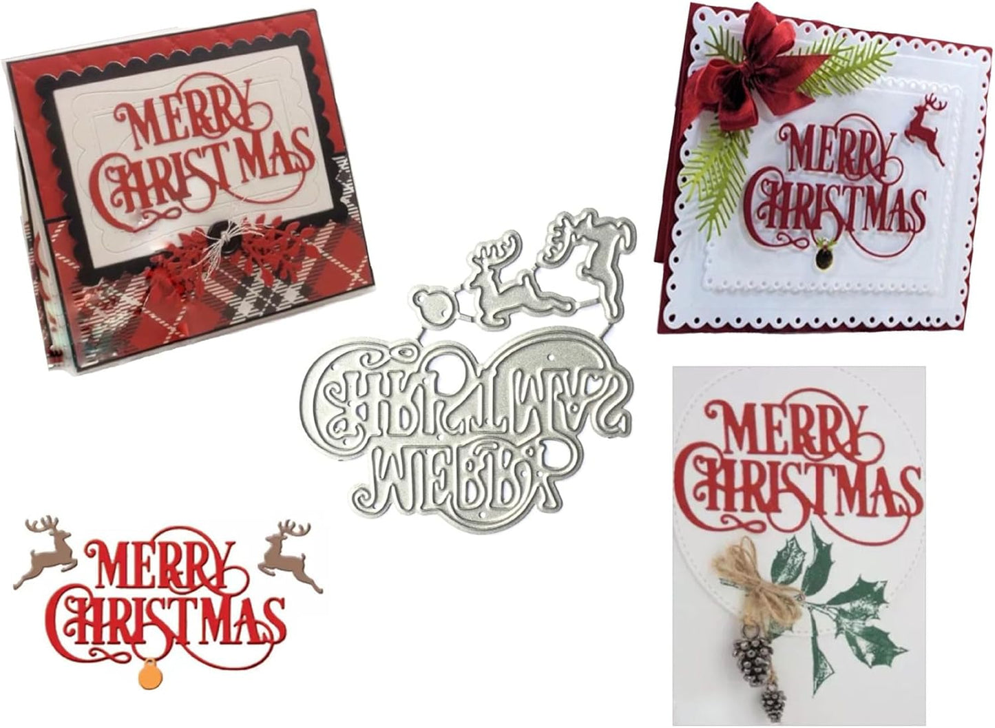 Metal Cutting Dies DIY Merry Christams Embossing Stencil Template Scrapbooking Card Making Mold Photo Album Arts Crafts Tools (Merrry Christmas-6.6x6.3cm)