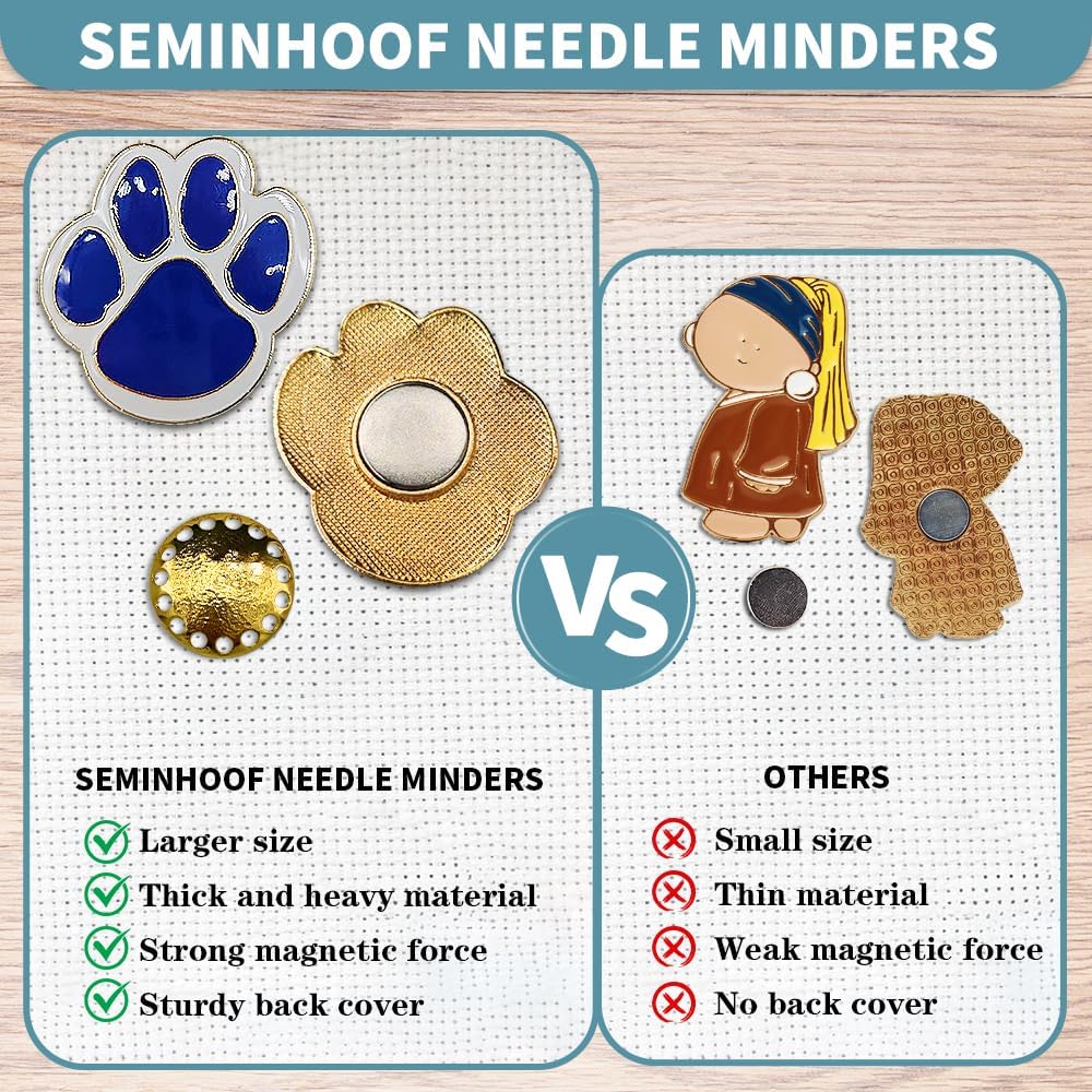 Magnetic Needle Minder Magnet Embroidery Accessories and Supplies Embroidery Needle Holder Cross Stitch Holder Needlework Supplies (Cardinal) (CatClaw)