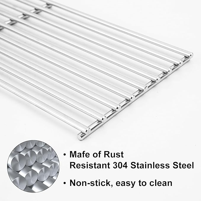 J&HYBBQ Stainless Steel Grill Grate 19 1/4 x 7.5 Inch, 7mm Rod BBQ Grill Grate Compatible with Bull Angus, Brahma, Outlaw, Steer Premium, Lonestar Select, 7 Burner Premium, Lion Premium
