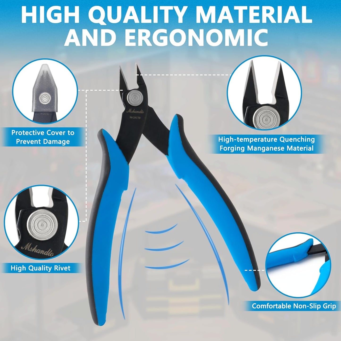 5.3" Wire Cutters for Crafting Flush Cutters 2 Pack Ultra Sharp Flush Cut Pliers for Jewelry Making, Diagonal Cutting Pliers for Models, Aluminum Wire, Jewelry, Plastic and Soft Copper Wire