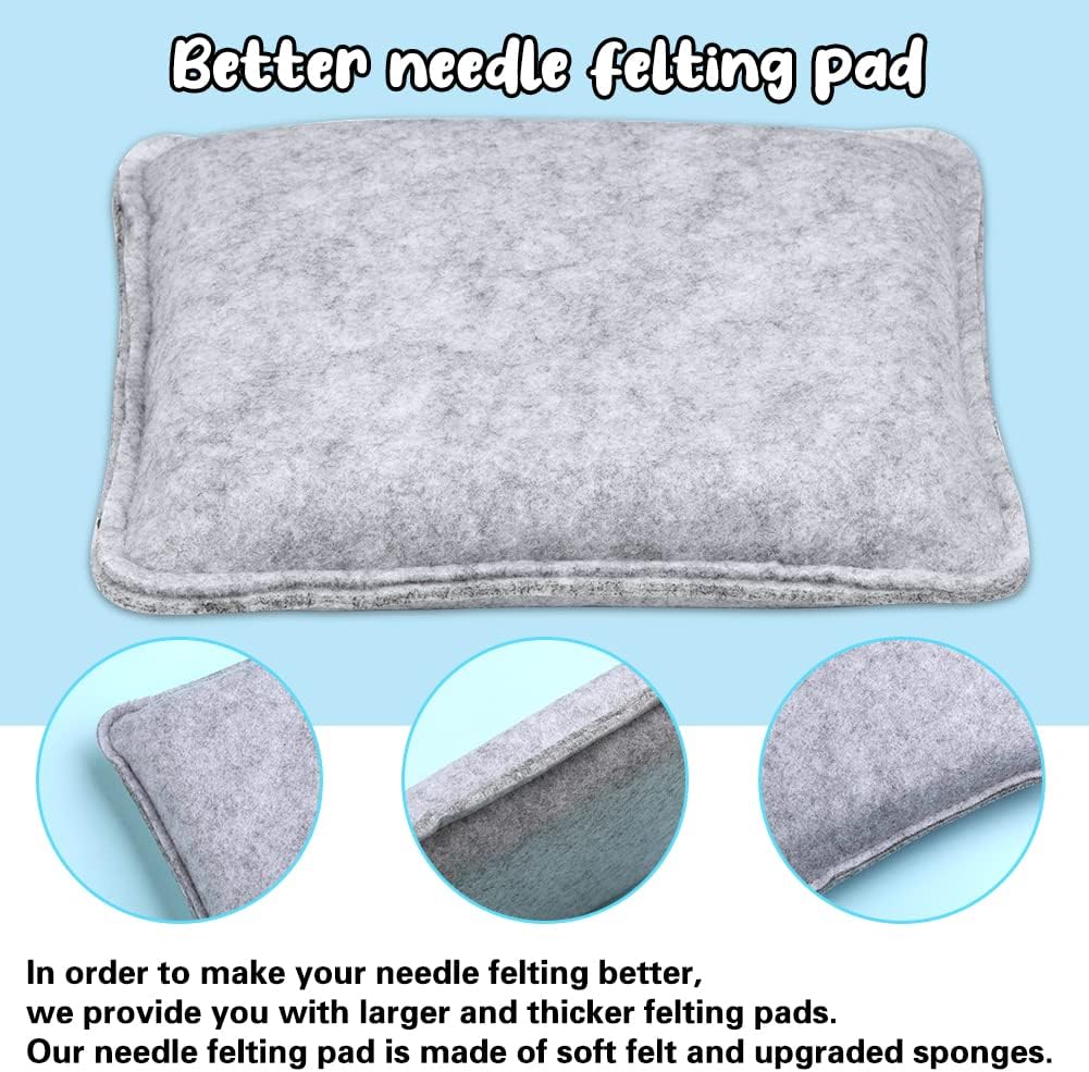 Needle Wool Felting Starter Kit with Exquisite Green Storage Bag, Wool Roving 40 Colors Set, Tools for Felted Animal Needle Felting Supplies