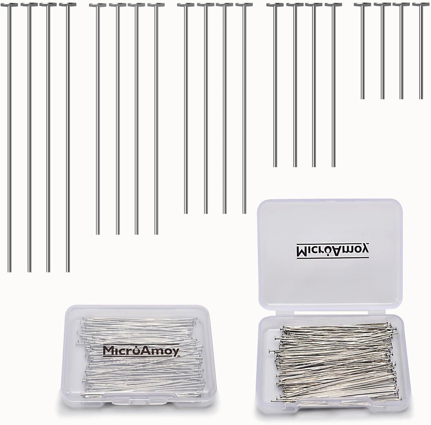 150pcs Silver Filled Flat Head Pins Non Tarnish Craft Earring Bracelet Jewelry Making Accessories Supplies (30mm (1.18in), Silver-Flat Head Pin)