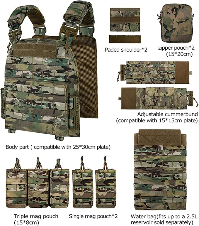 vAv YAKEDA Tactical Outdoor Vest Quick Release Adjustable Hunting Vest with PALS Molle System