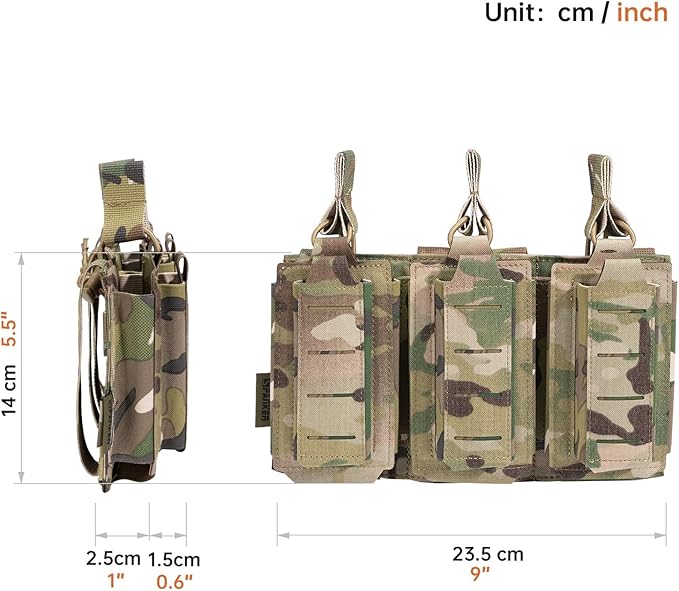 EXCELLENT ELITE SPANKER Tactical Open-Top Single/Double/Triple Molle Mag Pouch for Pistol Mag Pouch Tactical Bag Accessories Holder