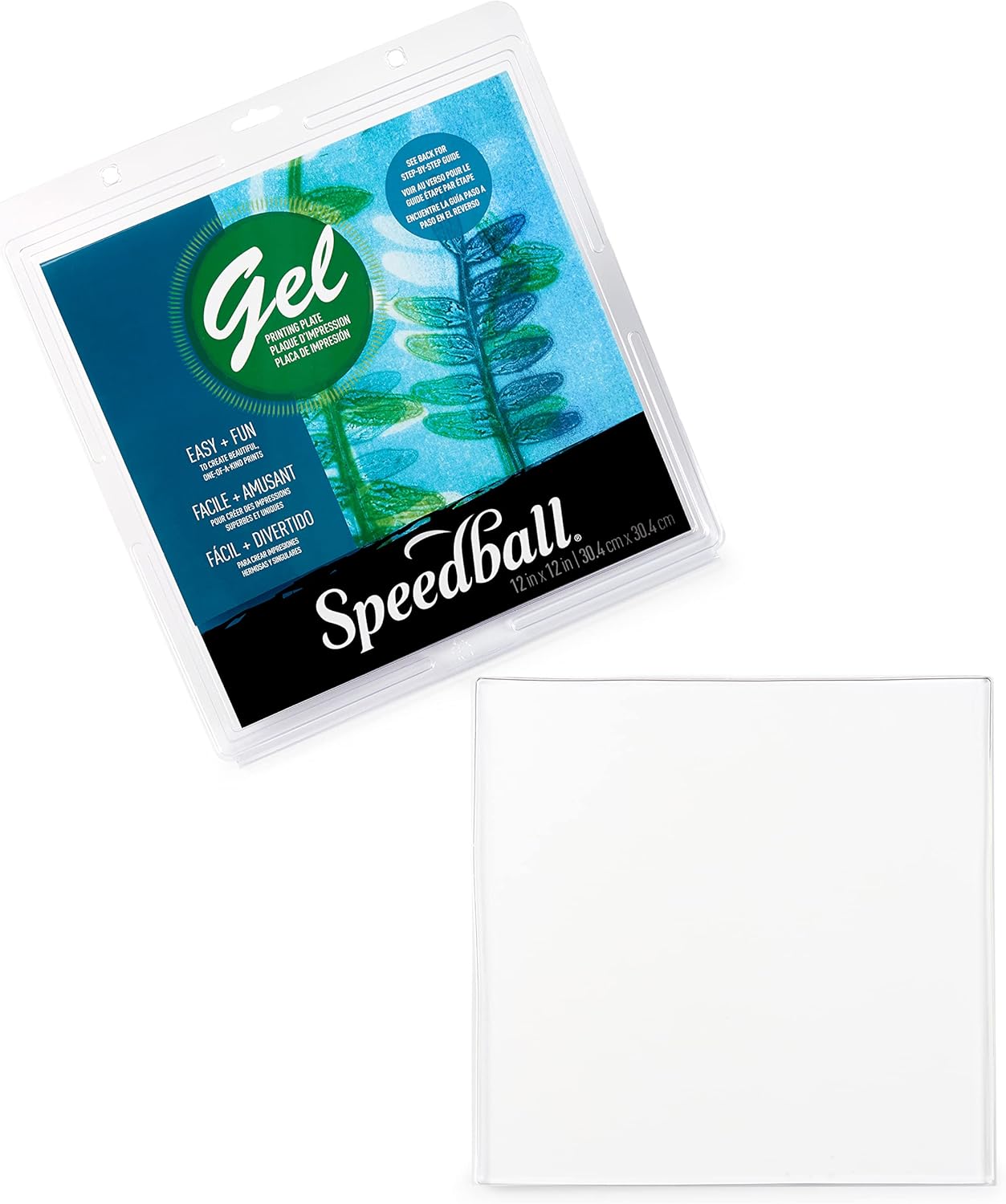 Speedball Gel Printing Plate, 12” x 12” for Monoprinting, Printmaking, Press, Arts & Crafts