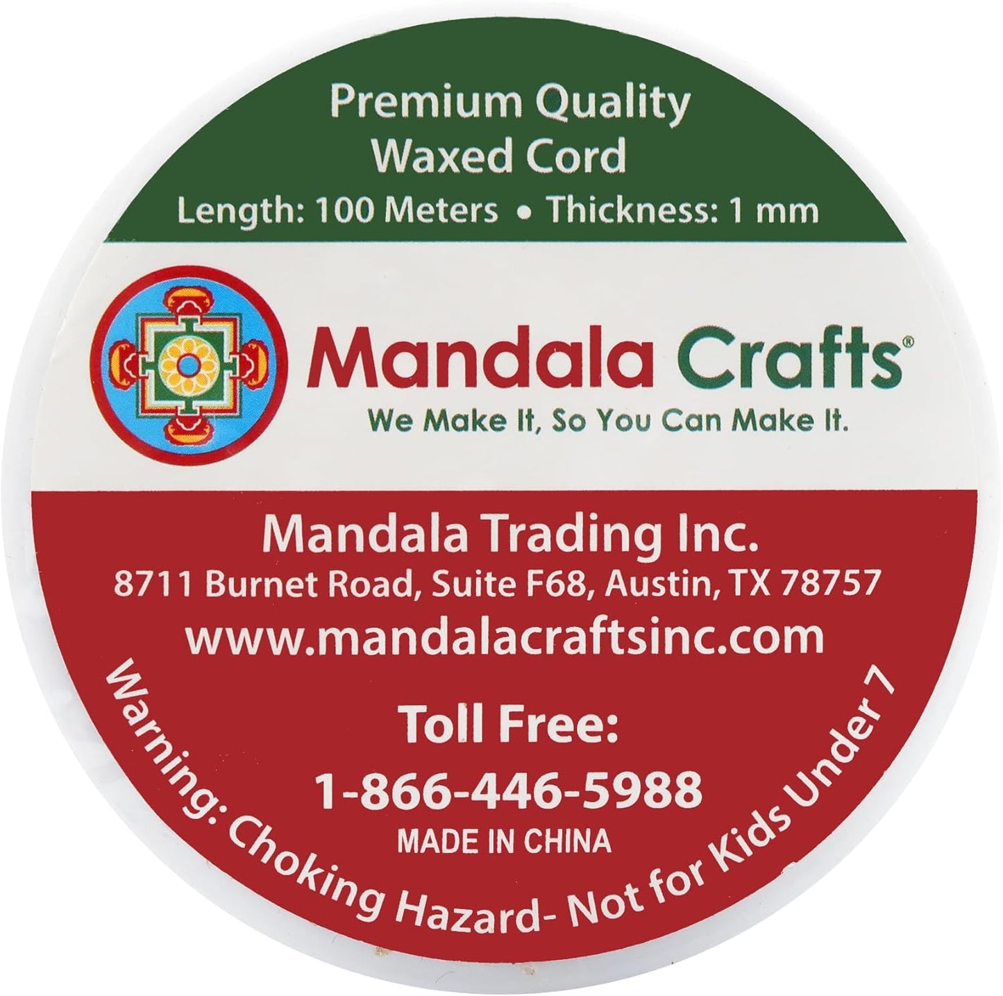 Mandala Crafts 1mm 109 Yards Light Blue Cotton Waxed Cord for Jewelry Making Bracelet Cord Waxed String - Beading String Thread Jewelry Cords for Necklaces String