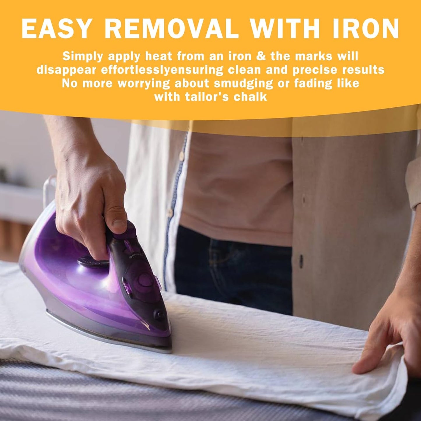 Heat Erasable Fabric Marker for Sewing,Sewing Chalk DIY Markers Pen for Quilting, Embroidery,Washable Erasable Replaceable Refill Marker Pen, Suitable for Cotton, Knitted Fabrics(1Pen+20Refills)