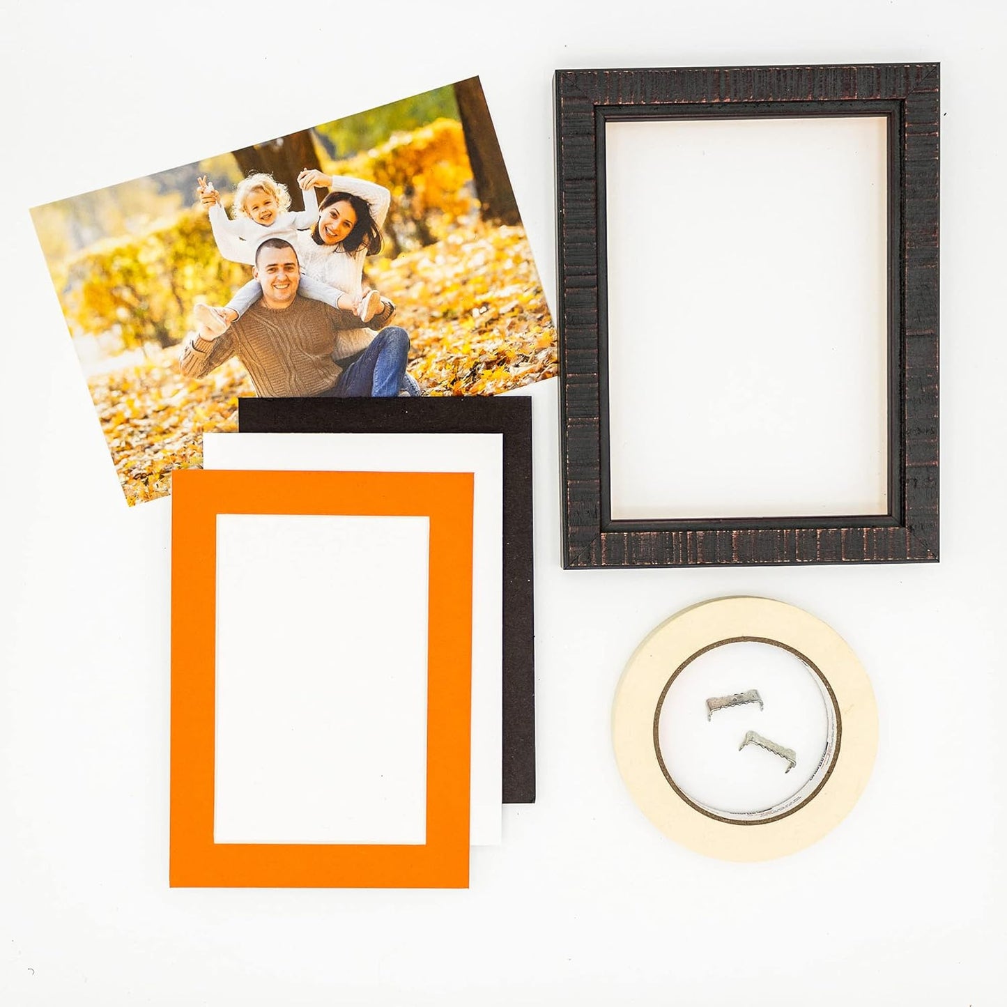 5x7 Mat for 8.5x11 Frame - Precut Mat Board Acid-Free Show Kit with Backing Board, and Clear Bags Orange 5x7 Photo Matte Made to Fit a 8.5x11 Picture Frame Matboard for Framing, Pack of 25 Mats