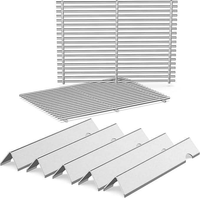 18.75" Grill Grates and Genesis II Flavorizer Bars Replacement Parts for Weber Genesis II 300 /LX 300, GS4 Genesis II E-310 E-315 S-335 Series Grill, 66795 66095 Parts for Weber Genesis II Grill Parts
