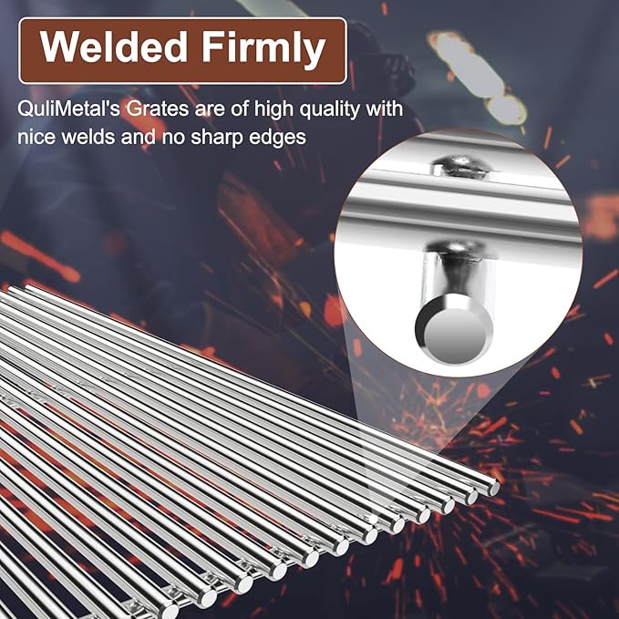QuliMetal 19.5" 9MM Grill Grates for Weber Genesis 300 Series – Grill Parts for Weber Genesis E310 E320 E330 S310 S320 S330 (2007-2016), Weber 7528/7524, Pit Boss PB700 Series, 304 Stainless Steel