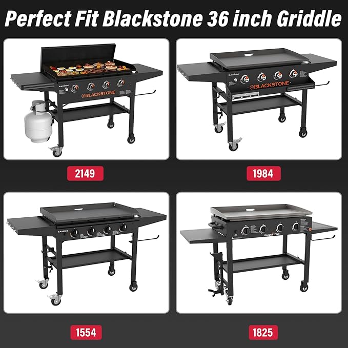 Utheer Upgraded Folding Front Shelf for Blackstone 36 Inch Griddle 2149 1984 1554 1825, Heavy-Duty 36" × 7" Steel Prep Table, 60 lb Load, Space-Saving Fold-Flat Work Surface