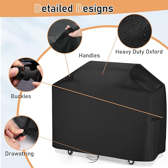 Gas Grill Cover for CharBroil 5+ Burner Gas Grill, Outdoor BBQ Cover Heavy Duty Waterproof Barbecue Grill Cover for Nexgrill - 72" L×24" W×42" H