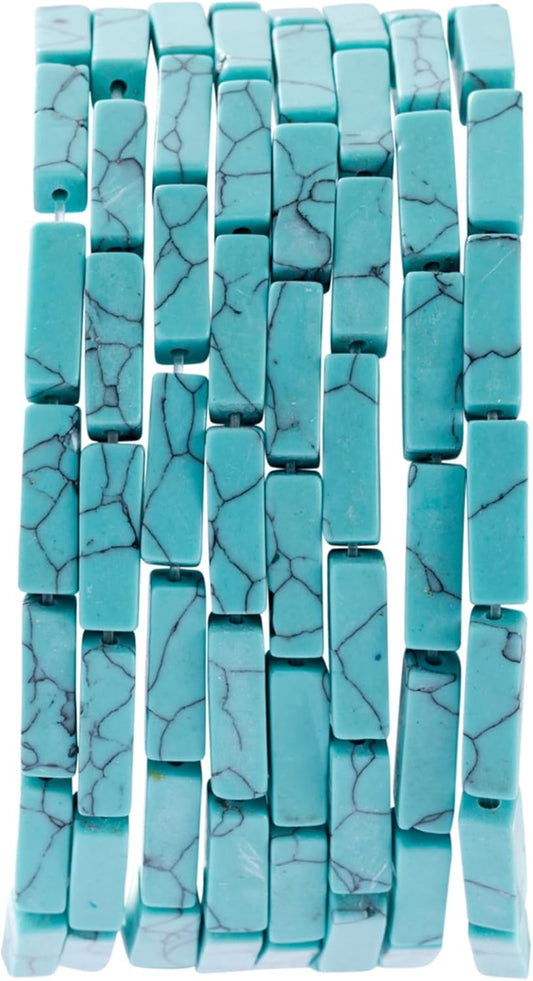 Natural Blue Turquoise Rectangle Tube Beads 4x13mm 38cm/str Loose Semi Gemstone Stone Beads for Making Bracelets Necklace Earrings