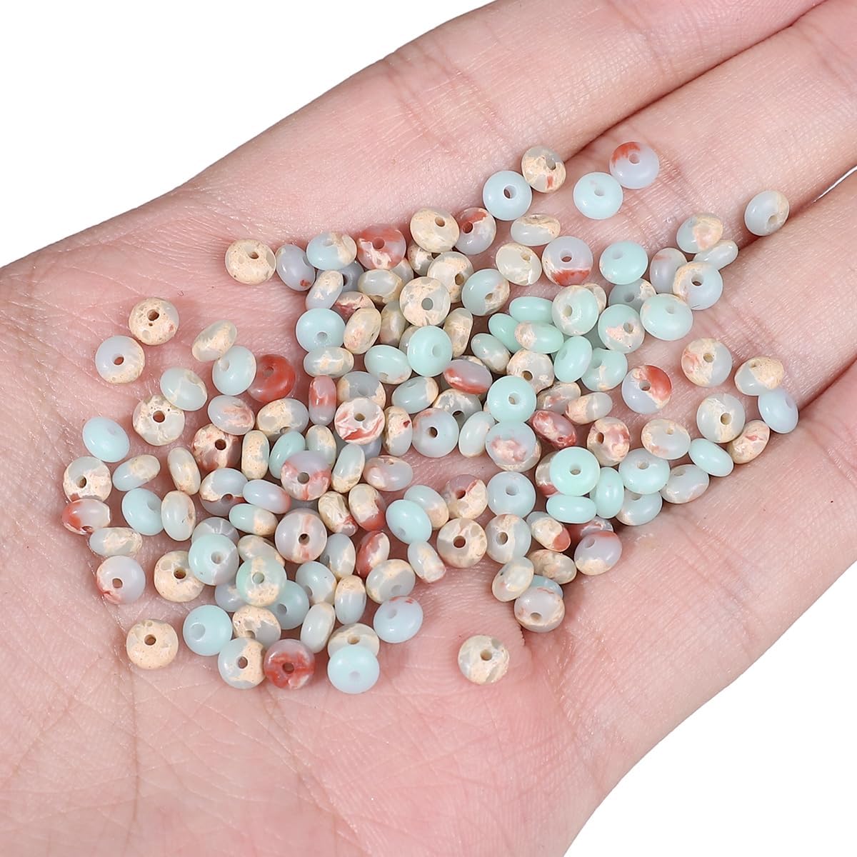Natural Shoushan Disk Stone Beads 4x2mm 160pcs Rondelle Loose Semi Gemstone Beads for Jewelry Making Design