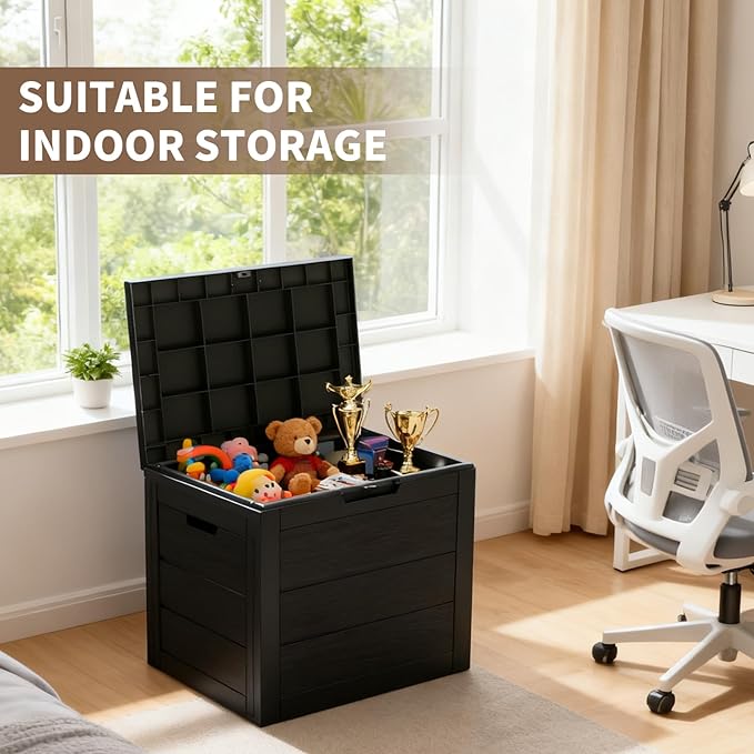 35 Gallon Outdoor Storage Box Waterproof,Deck Boxes Outdoor Waterproof,Resin Deck Box Delivery Boxes for Outside for Package Delivery,Patio Cushions,Gardening Tools,UV Resistant