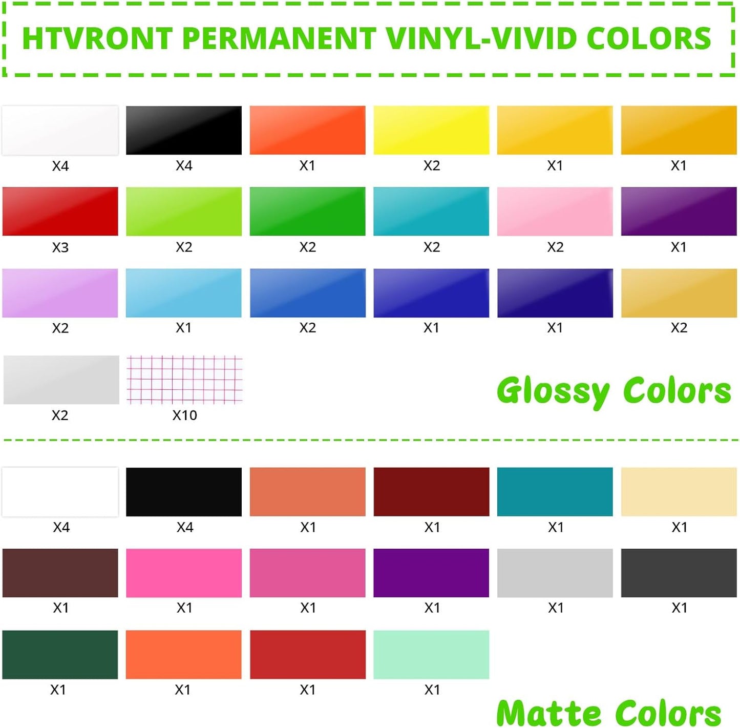 HTVRONT Permanent Vinyl for Cutting Machine - 68 Pack 12" x 12" Permanent Adhesive Vinyl Sheets, Permanent Bundle for Craft Projects, Adhesive Bundle, Silhouette Cameo, etc.