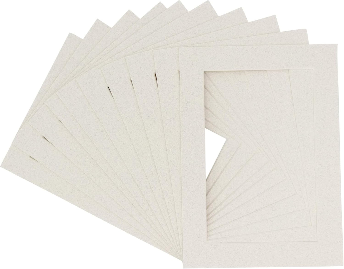 Pack of Ten Acid Free 11x14 Mats Bevel Cut for 8.5x11 Photos - Oyster Shell White Precut Matboards With Backing Boards and Self Seal Photo Mat Bags For Pictures, Photos, Framing - 4-ply Thickness