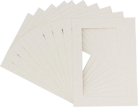 Pack of 25 Acid Free 11x14 Mats Bevel Cut for 8.5x11 Photos - Oyster Shell White Precut Matboards With Backing Boards and Clear Photo Mat Bags For Pictures, Photos, Framing - 4-ply Thickness
