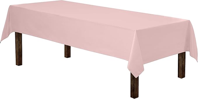 Gee Di Moda Rectangle Tablecloth - 60 x 126 Inch Pink Table Cloth for 8 Foot Rectangle Tables - Heavy Duty Washable Fabric - for Holiday Party, Dinner, Weddings, Baby Shower & Events