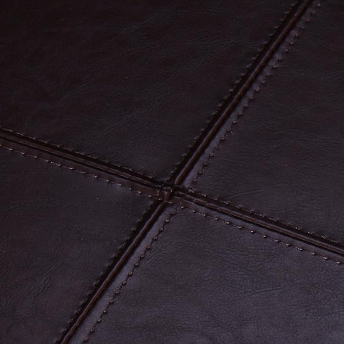 Homebeez Faux Leather Storage Ottoman Square Footrest Stool Cube Bench Ottoman (Reddish Brown)