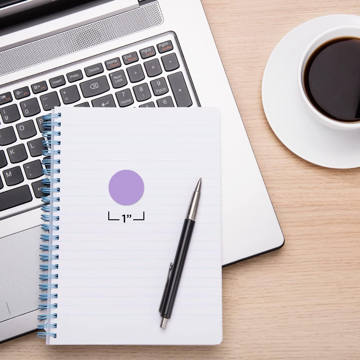 ChromaLabel 1 Inch Round Label Removable Color Code Dot Stickers, 1000 Labels per Dispenser Box, Lavender