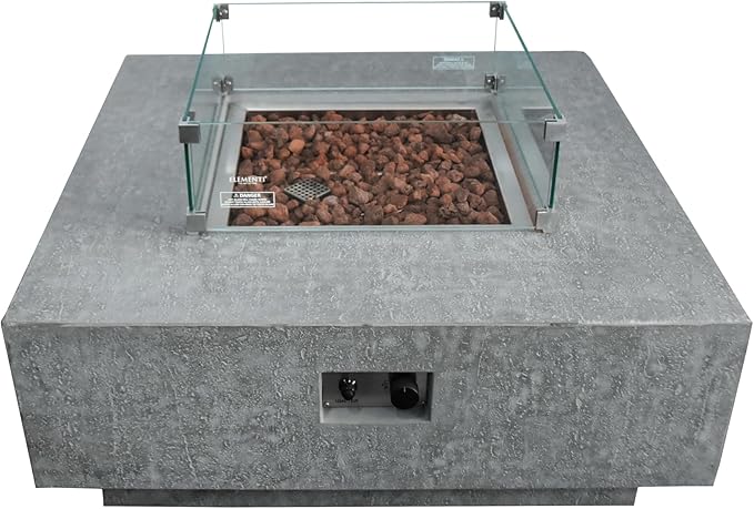All Fire Table Pit Wind Screens and Stainless Steel Buner Lid from ELEMENTI | ELEMENTI Plus and MODENO (Wind Screens, Square 22" WS - 004)