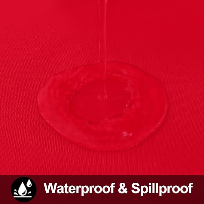 Smiry Rectangle Table Cloth 60x102 Inch, Waterproof Wipeable Vinyl Tablecloths Protector, Oil Spill Proof Plastic Table Cover for Dining, Banquet, Christmas and New Year Parties, Red