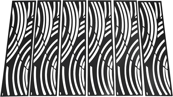 DNYSYSJ Metal Outdoor Divider 71x40'' Privacy Screens 6 Panels Freestanding Decorative Privacy Screen for Patio Balcony Deck Garden Backyard (Model D)