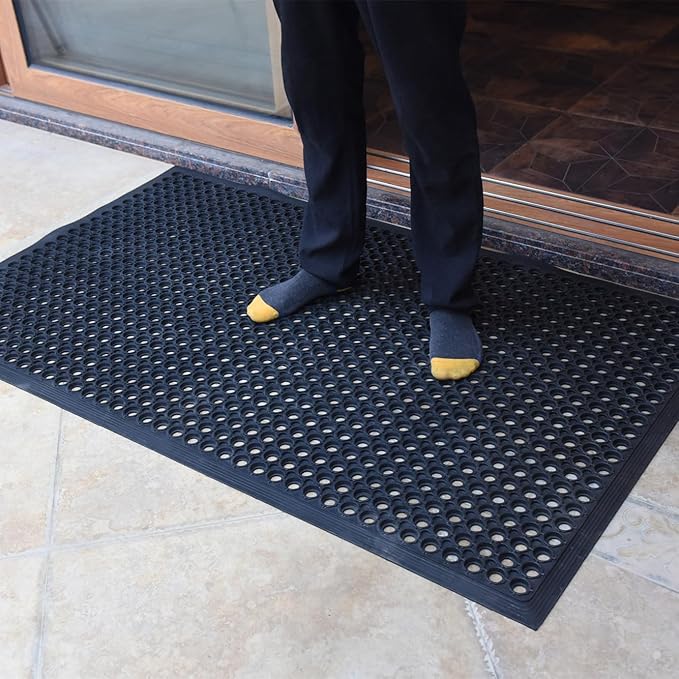Outdoor Mat, Odorless Flexible Entrance Floor Mat, Anti-Slip Workplace Mats, Anti-Fatigue Tiles Open Work Mats, for Kitchen, Bathroom, Warehouse, Restaurant (2, 60"x36")
