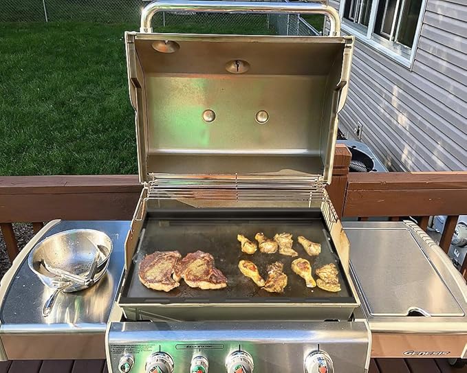 Full-Size Griddle Inserts for Weber Genesis 300 Gas Grill, Griddle for Weber Genesis 300 Series E-310 E-320 E-330 S-310 S-320 S-330 EP-310 EP-320 EP-330 CEP-310 CEP-330, Replace for 7524 Grate