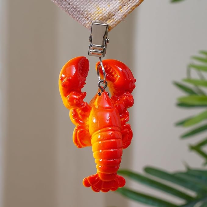 TwoFish Home Set of 4 Lobster Resin Tablecloth Weights Clips Lobster Handicraft Tablecloth Clamps Pack of 4