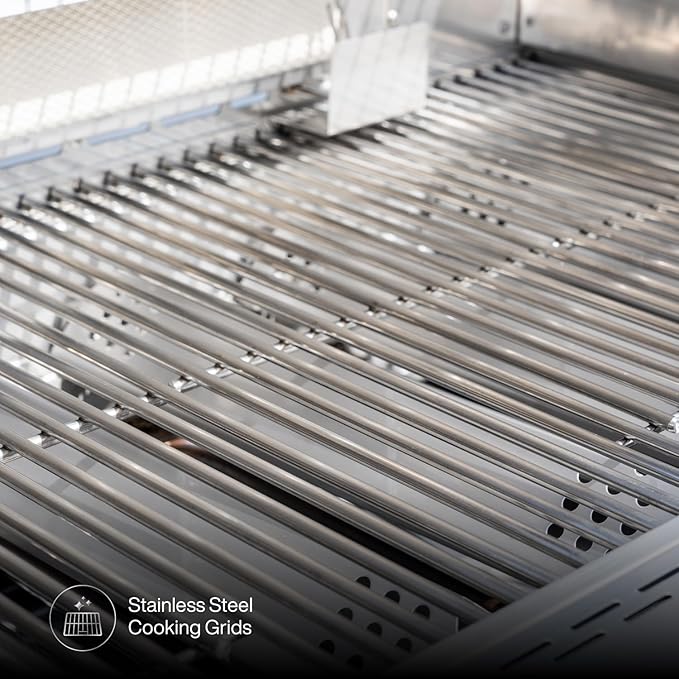 SPIRE Premium 5 Burner Built In Gas Grill Island Head, Stainless Steel 30" Barbeque Grill with Rear Burner, 63,000 BTUs, 758 SQ In Racks, Propane Grill with Dual Fuel Compatibility (Gray) – 860-0032A