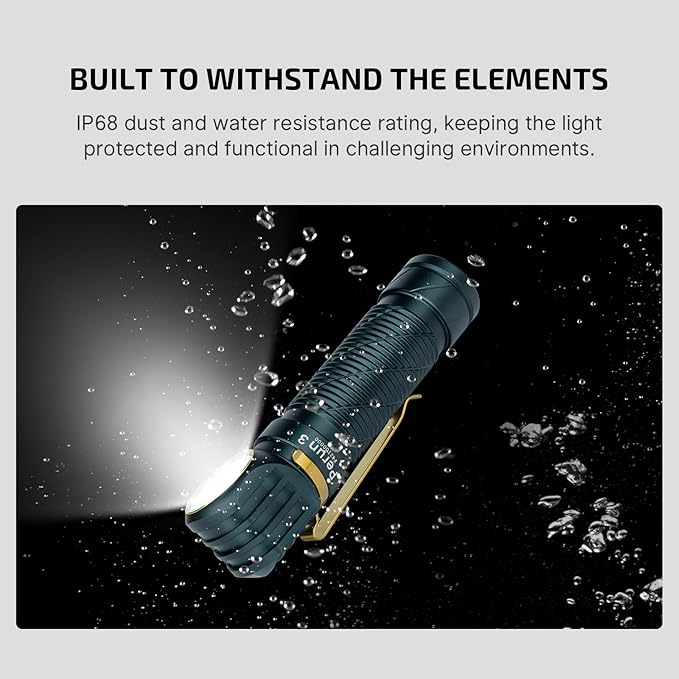 OLIGHT Perun 3 Rechargeable Headlamp Flashlight, 3000 Lumens LED Headlight with Red Light, Waterproof Head Lamp with Headband for Outdoor Camping, Hiking, Working (Dream Blue)