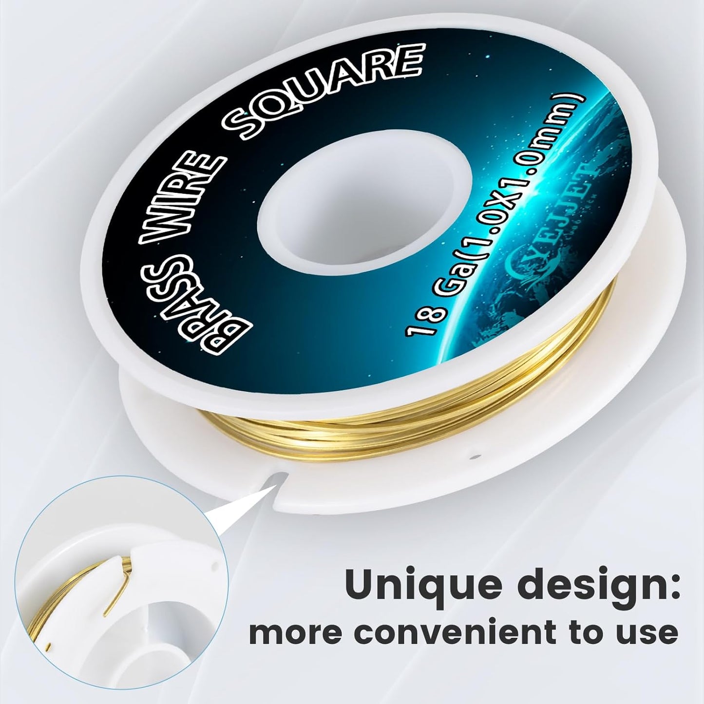 Square Brass Wire 18 Gauge 1.0x1.0mm (30 Feet) - Jewelry Crafting Wire for Metalworking, DIY Projects, Clockmaking