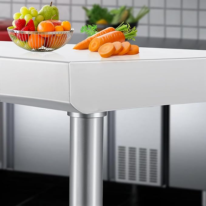 HARDURA Stainless Steel Table with Wheels 24 x 36 Inches Kitchen Prep Table Heavy Duty Stainless Steel Workbench with Aluminium Corner Undershelf NSF 304 Metel Table for Commercial Restaurant