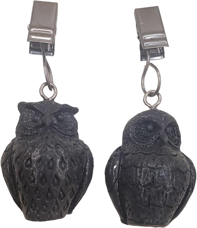 TwoFish Home Set of 4 Owl Resin Tablecloth Weights Clips Owl Handicraft Tablecloth Clamps Pack of 4