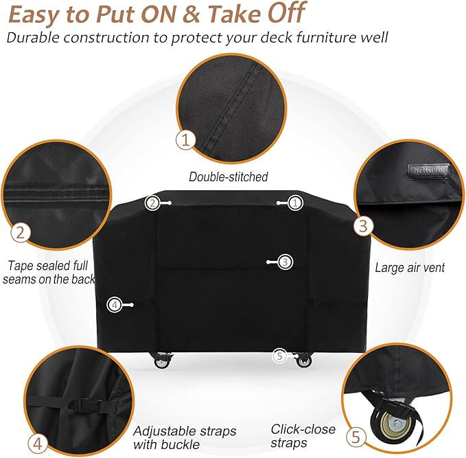 NettyPro Griddle Cover for Blackstone 28 inch Griddle, Waterproof UV Resistant 2 Burner Flat Top Gas Grill Cover 28" Cooking Station Camping, Black