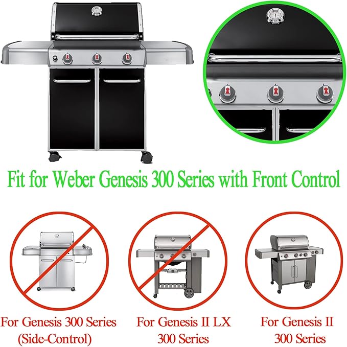 GasSaf Heat Deflector Replacement for Weber 65505 7622, Genesis 300 Series(2011-Newer) E310 E320 E330 S310 S320 S330 with Front-Mounted Control, Grill Parts for Weber 62756 (2PCS 13 1/4” x 8 3/4")