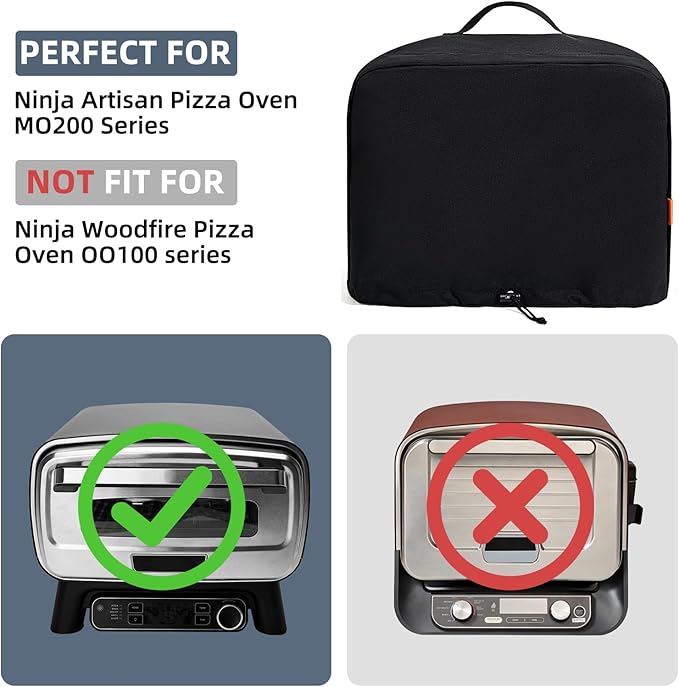 Waterproof Cover for Ninja Pizza Oven MO201, UV Resistant, Windproof Accessories for Ninja Artisan Outdoor Pizza Oven, Power Cord Storage Pocket, Adjustable Drawstrings and Elastic Bands (Cover Only)