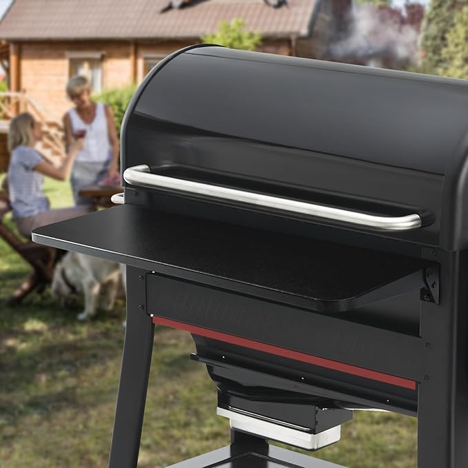 Folding Front Table Compatible with Weber Searwood 600 XL Pellet Grill,Ideal for Food Prep and Storage, 34.8" x 12.3"（Only Fit for Searwood 600 XL Pellet Grill）