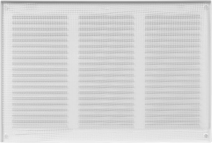 Repa Market 12x8 Inch Air Vent Cover/White Galvanized Steel Louvered Grill Cover with Mesh Screen/Wall or Ceiling Vent/Durable Flush Mount HVAC Register for Indoor and Outdoor Ventilation