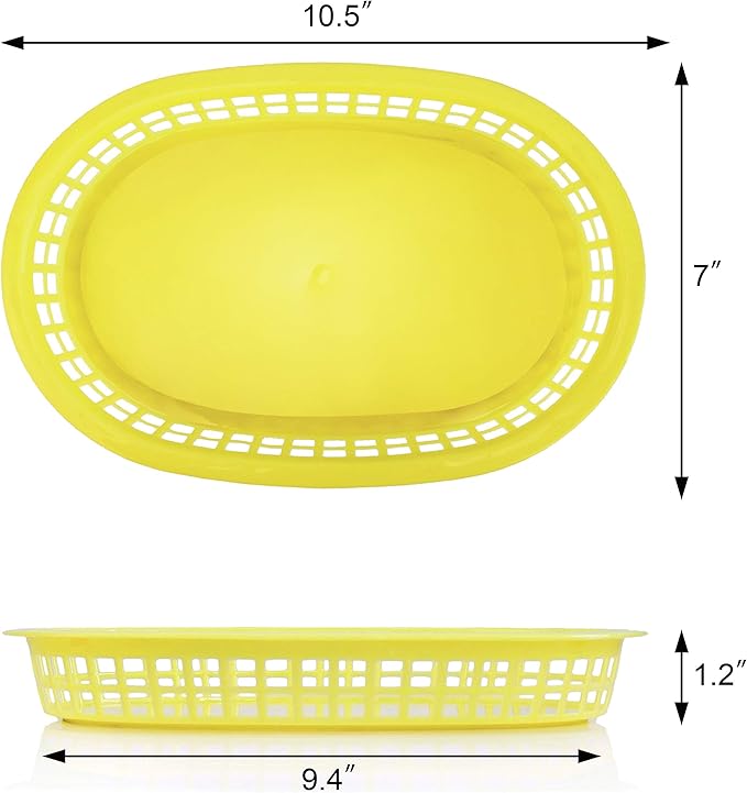 New Star Foodservice 44096 Fast Food Baskets, 10.5 x 7 Inch, Set of 36, Yellow